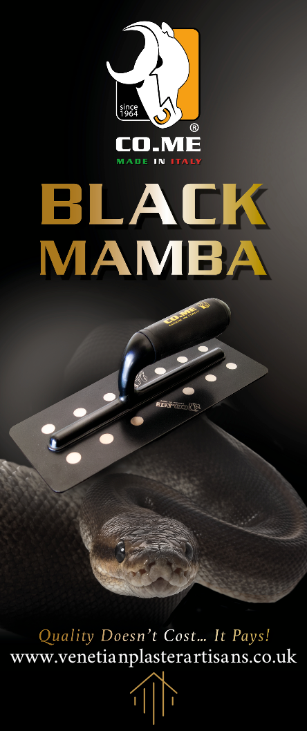 BLACK MAMBA FINISHING POLISHED PLASTER TROWEL - 280 x 120mm