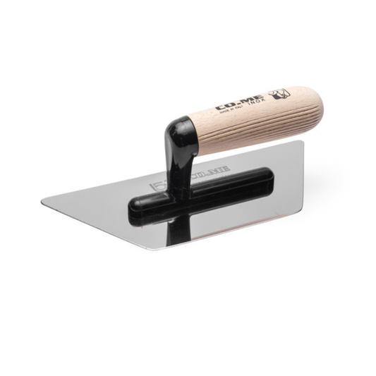 POLISHED PLASTER TRAPEZOID TROWEL - LIGHTWEIGHT WOODEN HANDLE 240 x 120mm